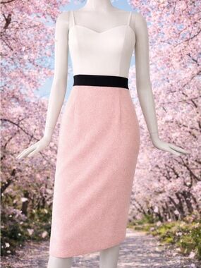 RW&CO Easter Spring Colorblock Dress White Black Pink Floral Thin Strappy Size 4